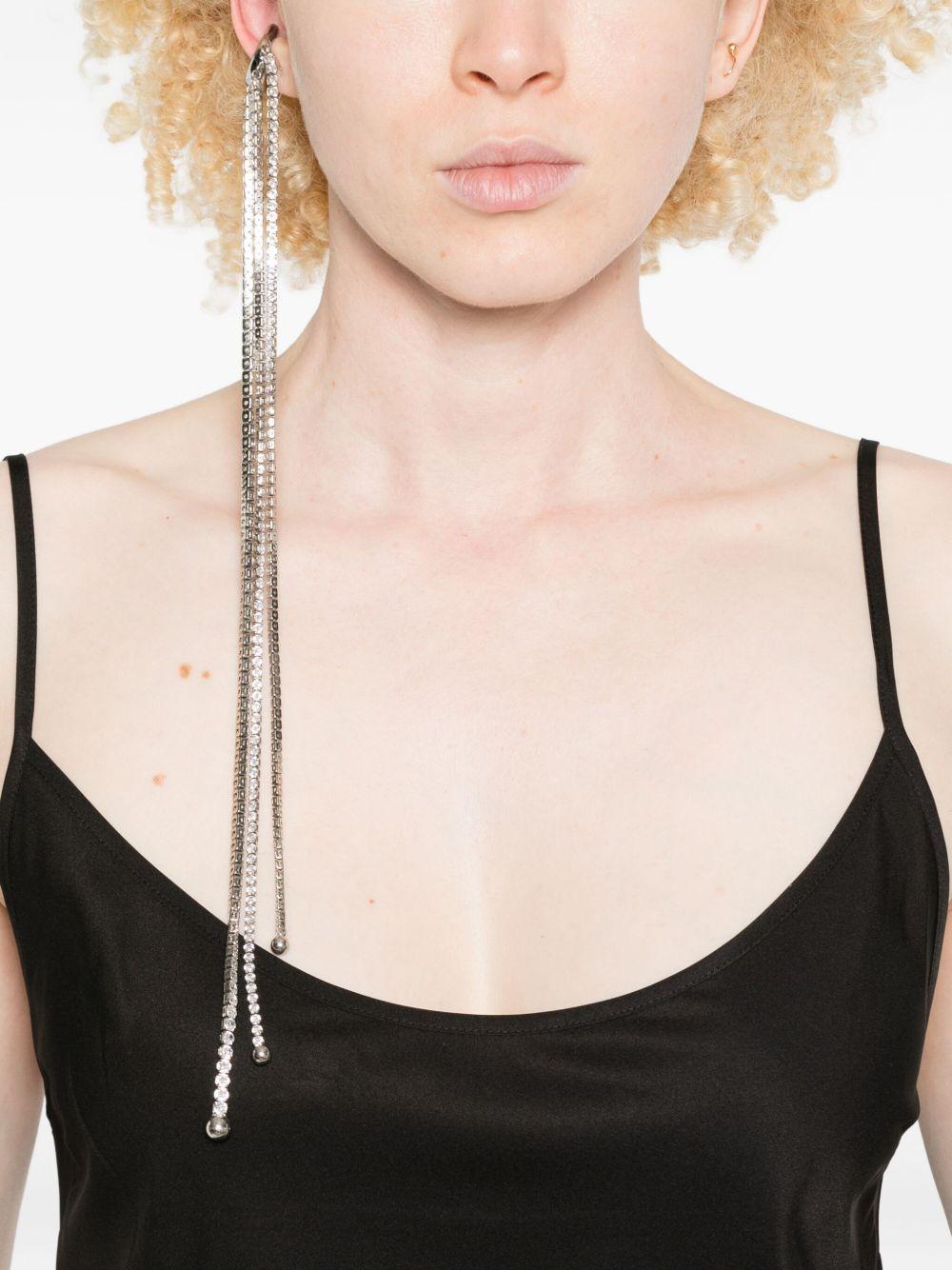 Ear cuff in argento con cristalli in argento 