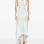 Abito midi posy con drapeggio in celeste Victoria beckham - donna 