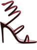 Sandali in velluto cleo in rosso Rene caovilla - donna