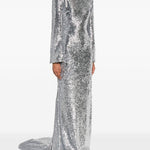 Abito da sera asimmetrico con paillettes in argento Giuseppe Di Morabito - uomo 