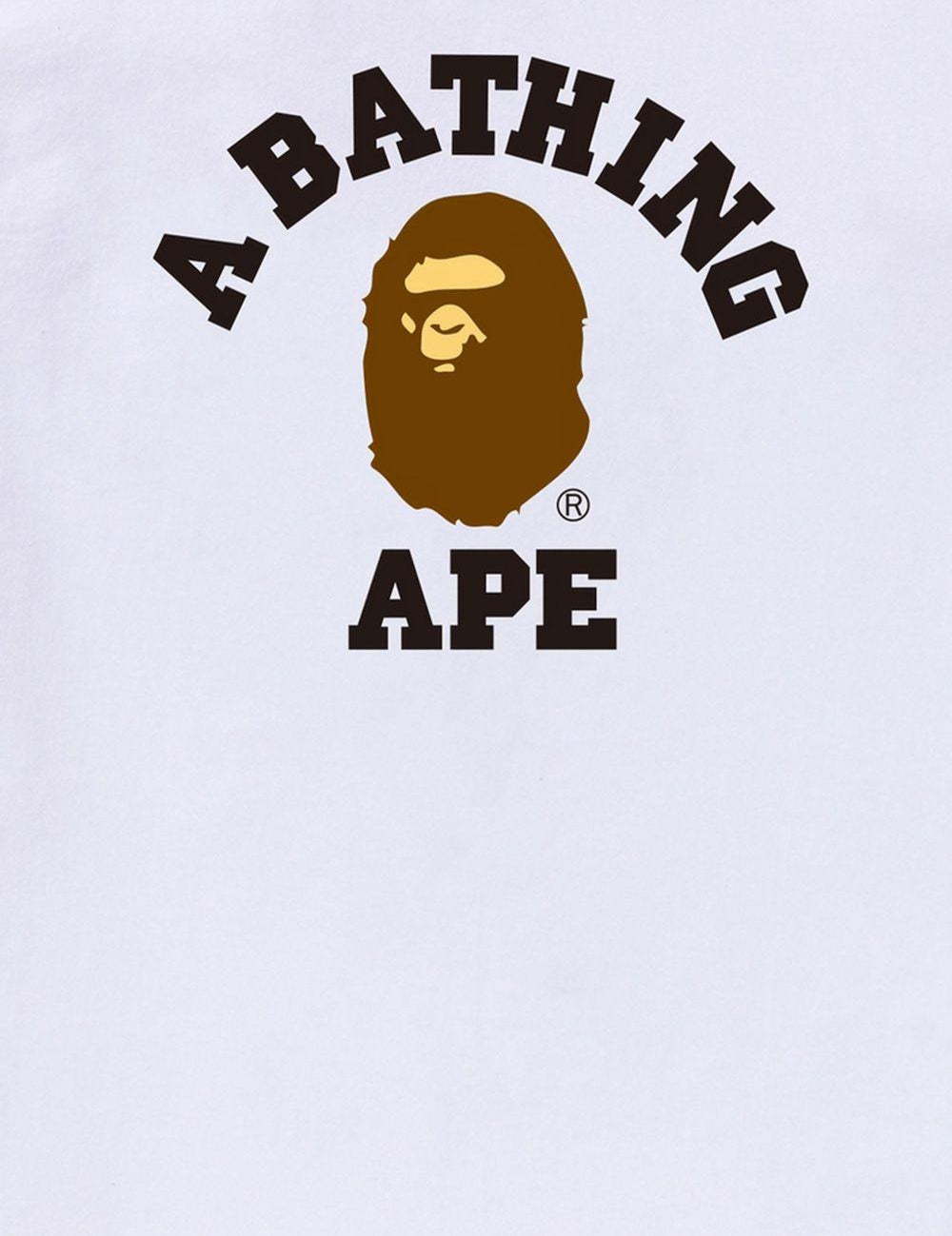 T-shirt con logo in bianco A bathing ape - uomo 