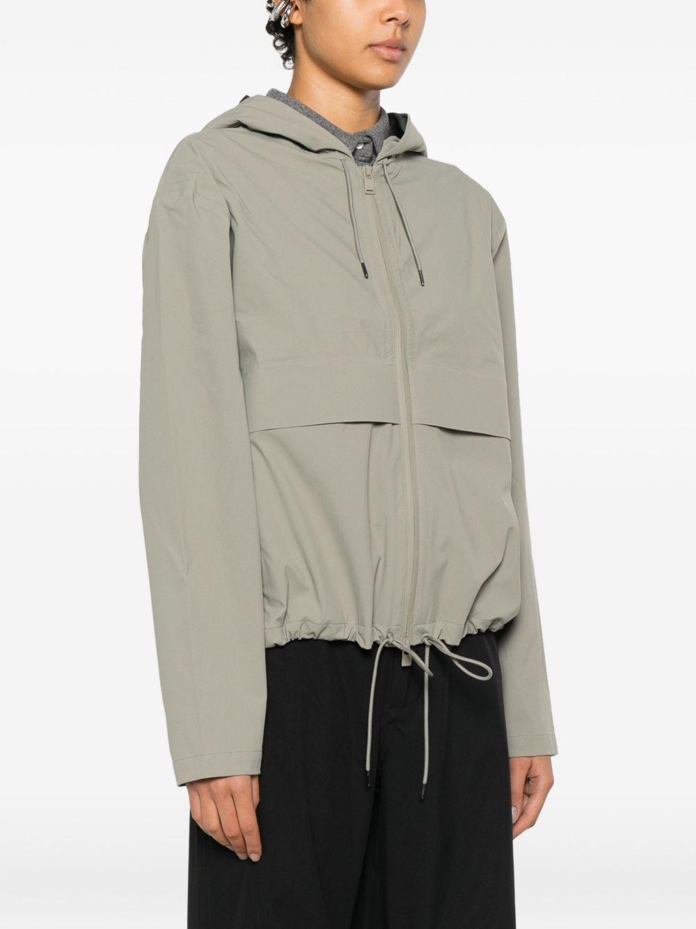 Giacca con cappuccio e zip in grigio Rains - donna 