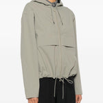 Giacca con cappuccio e zip in grigio Rains - donna 
