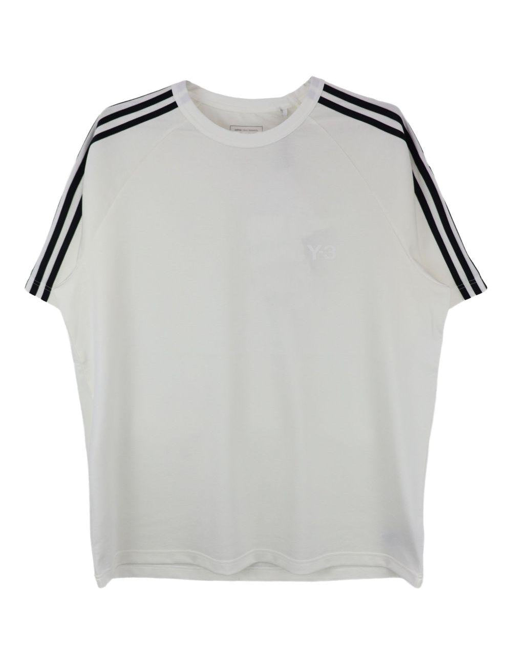 T-shirt a maniche corte con dettaglio del logo in bianco Y-3 - uomo 