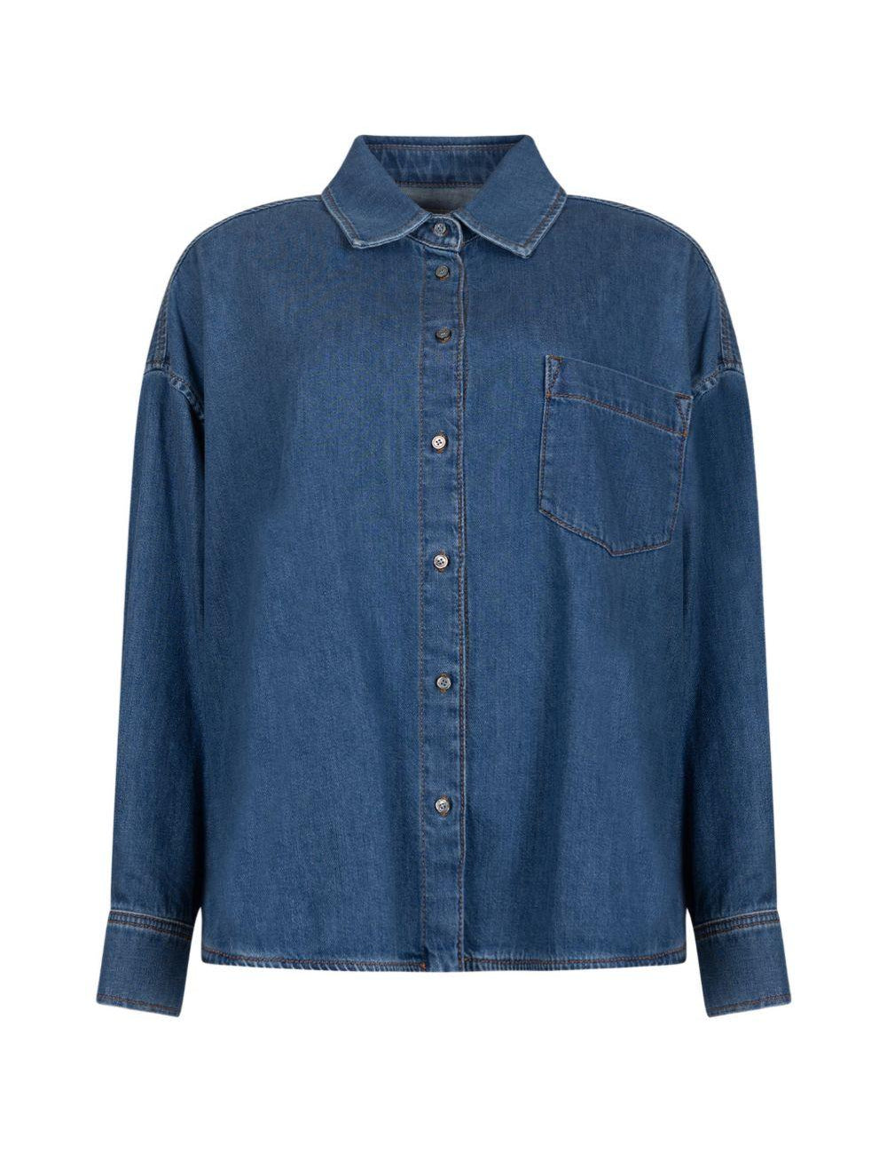 Foggia camicia in blu denim Maxmara weekend - donna 