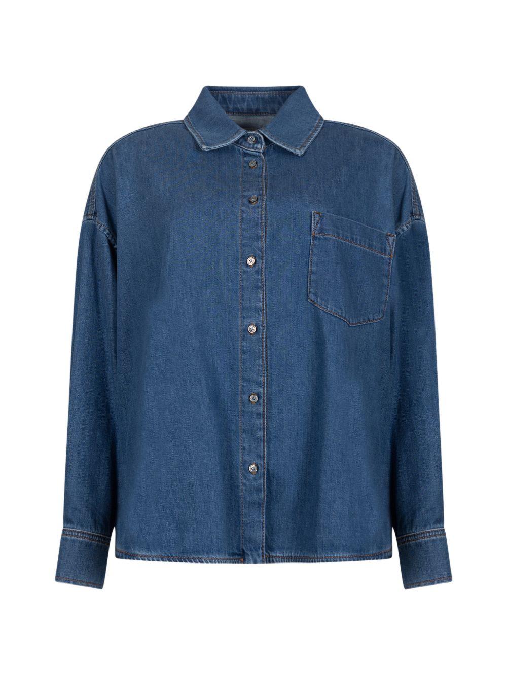 Foggia camicia in blu denim Maxmara weekend - donna 