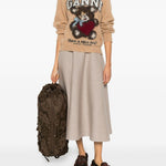 Maglione con motivo jacquard in marrone Ganni - donna 