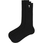 Set di tre calzini in nero logo ami de couer ami paris - unisex 