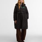Giacca trapuntata lunga con peplo Barbour x Ganni - donna 