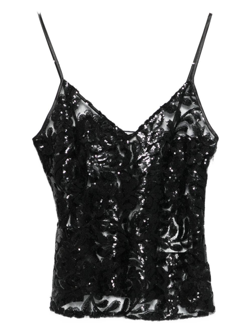 Top con scollo a V in nero Golden goose - donna 