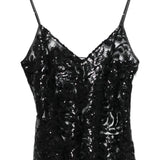 Top con scollo a V in nero Golden goose - donna 