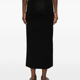 Gonna midi drappeggiata in nero 