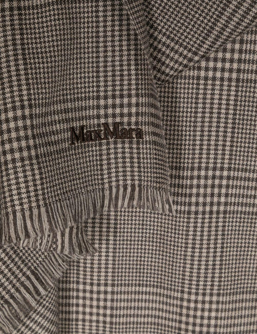 Sciarpa in lana a quadri principe di galles in marrone Maxmara - donna 