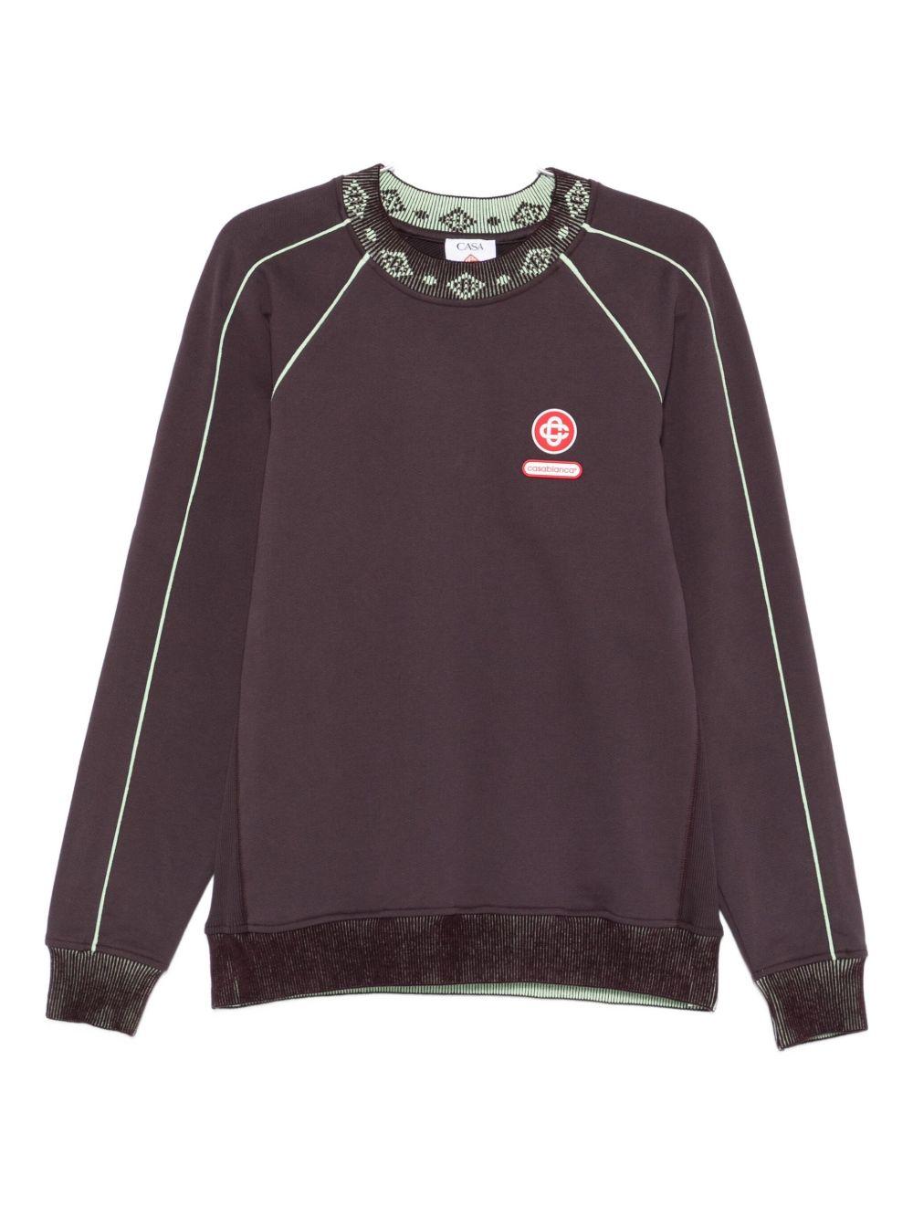 Felpa con rifiniture logo in viola Casablanca - uomo 
