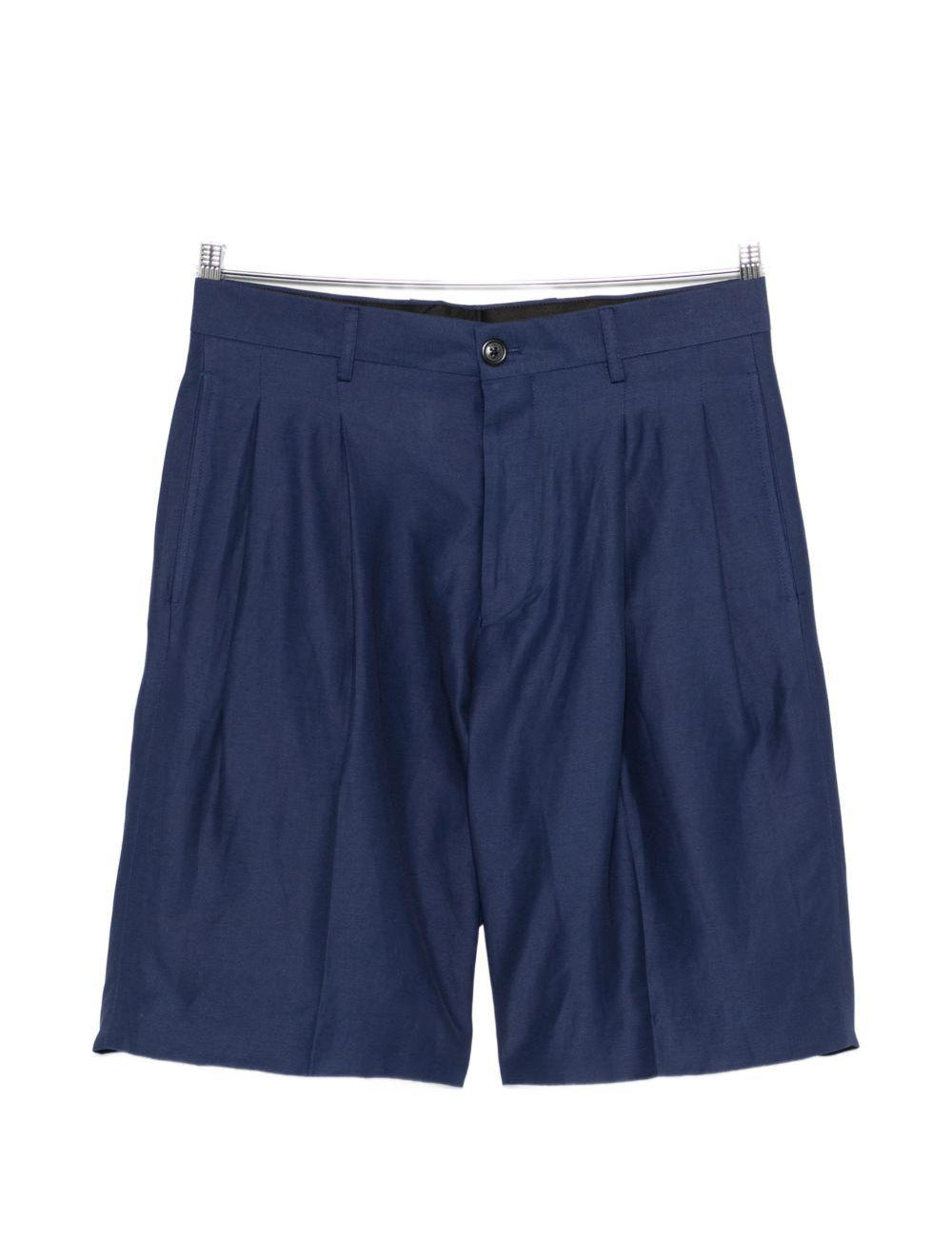 Pantaloncini a pieghe in blu Laneus - uomo 