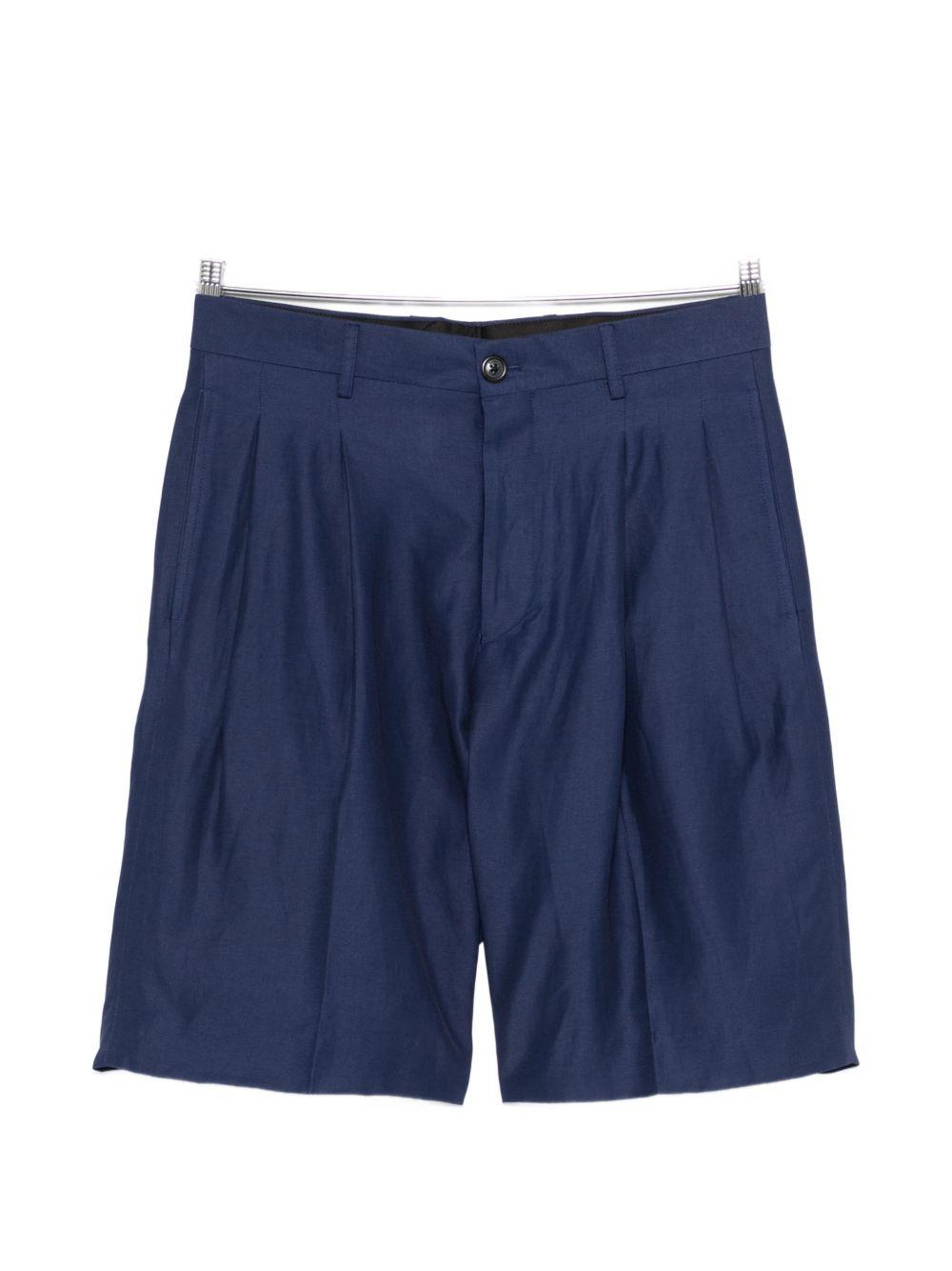 Pantaloncini a pieghe in blu Laneus - uomo 