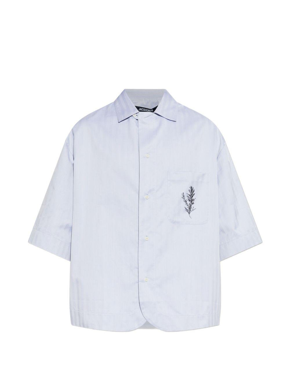 Camicia a maniche corte la chemise gardian in blu Jacquemus - uomo 