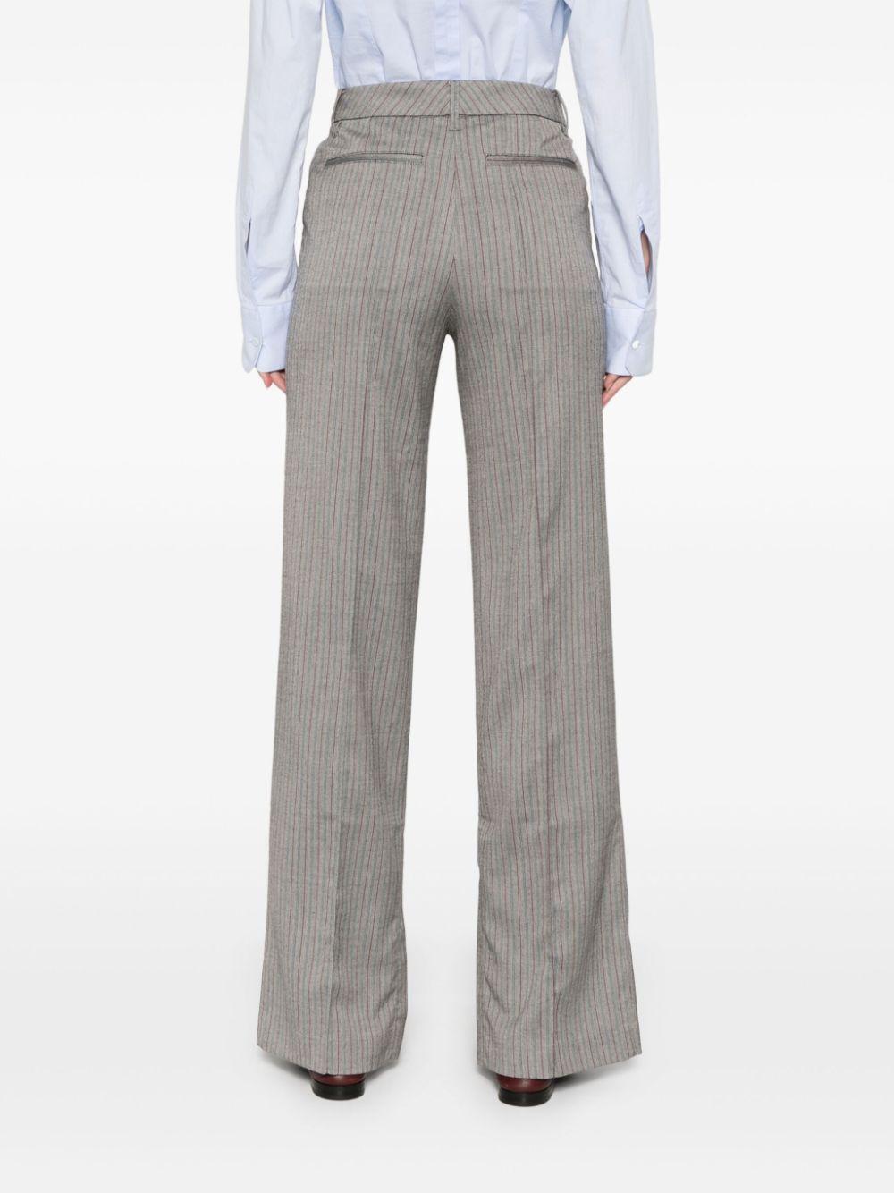 Pantaloni pied-de-poule con motivo a righe in grigio Remain - donna 
