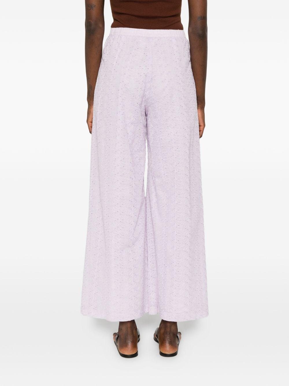 Pantaloni broderie-anglaise in viola Forte forte - donna 
