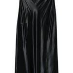 Gonna midi in raso nero Alberta Ferretti - donna 
