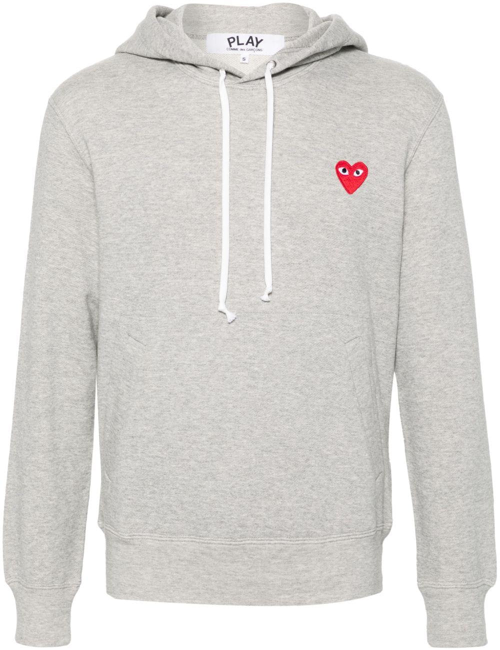 Felpa con applicazione in grigio Comme des garcons play - uomo 