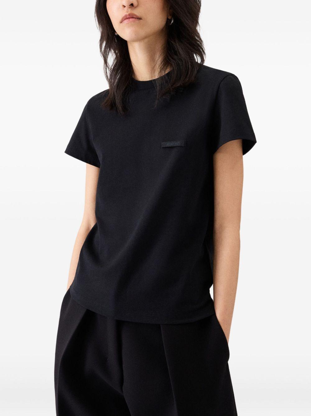 T-shirt le tshirt gros grain in nero Jacquemus - donna 