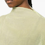 Top a maniche lunghe con design plissettato in verde lime Issey miyake  - donna 