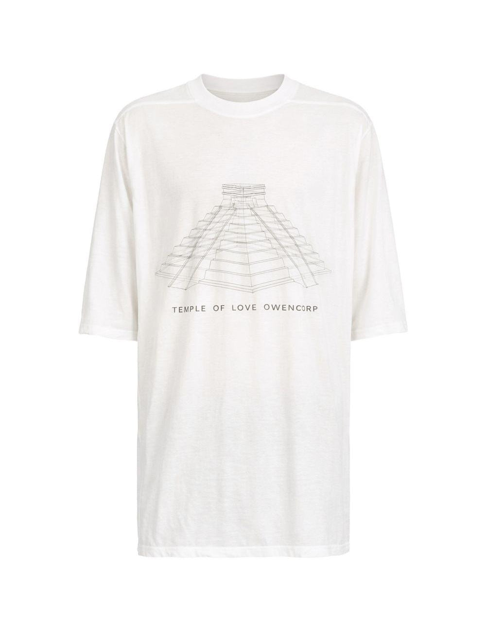T-shirt a manica corta in bianco Rick owens - uomo 