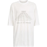 T-shirt a manica corta in bianco Rick owens - uomo 