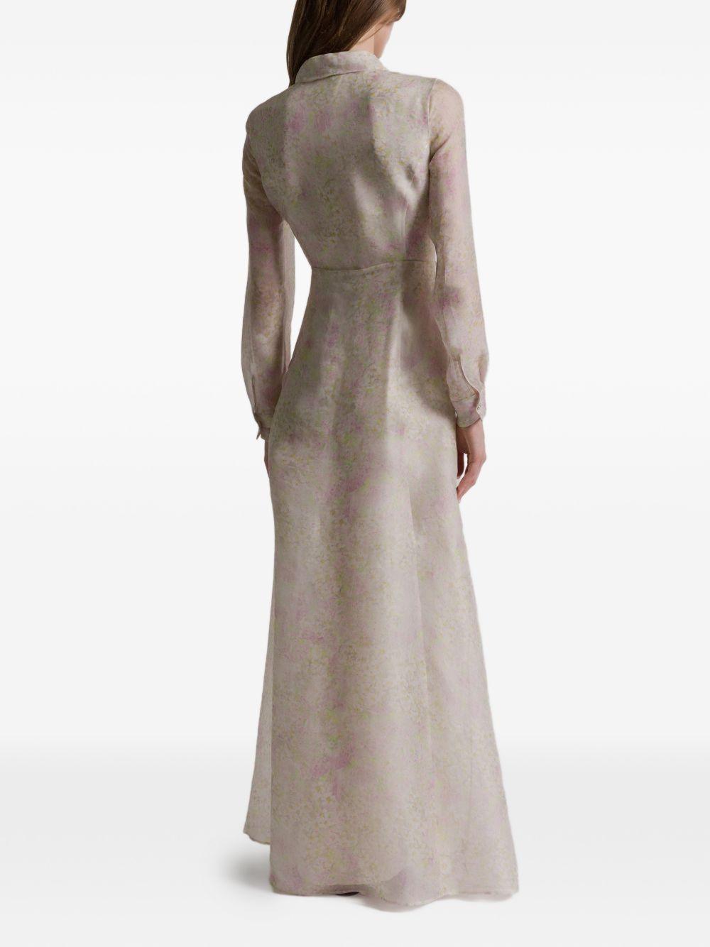 Abito maxi con stampa fiori in rosa Alberta ferretti - donna 