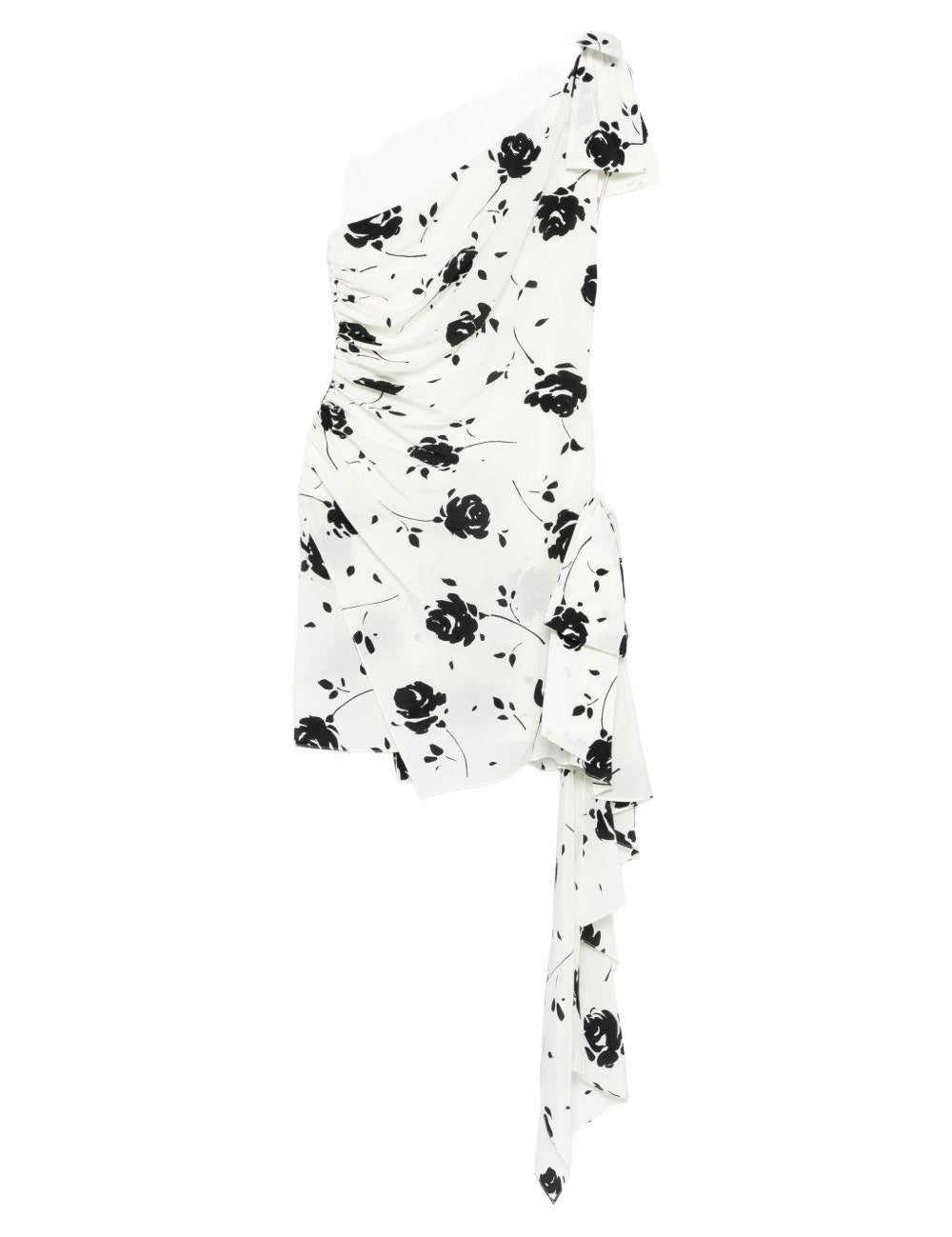Abito monospalla a fiori in bianco Alessandra Rich - donna 