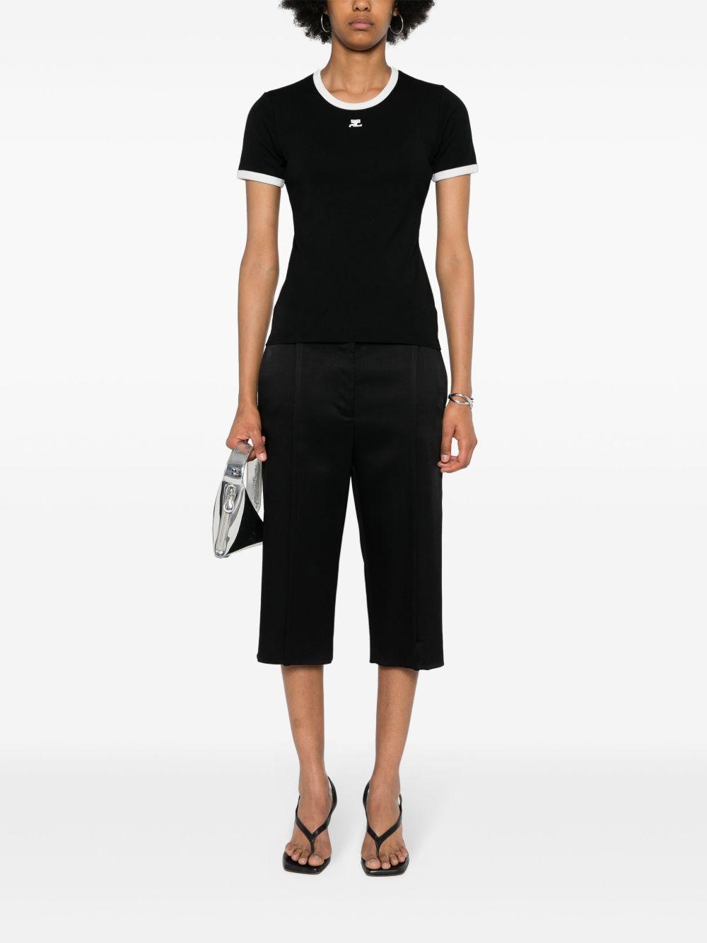 T-shirt con applicazione in nero Courrèges - donna 