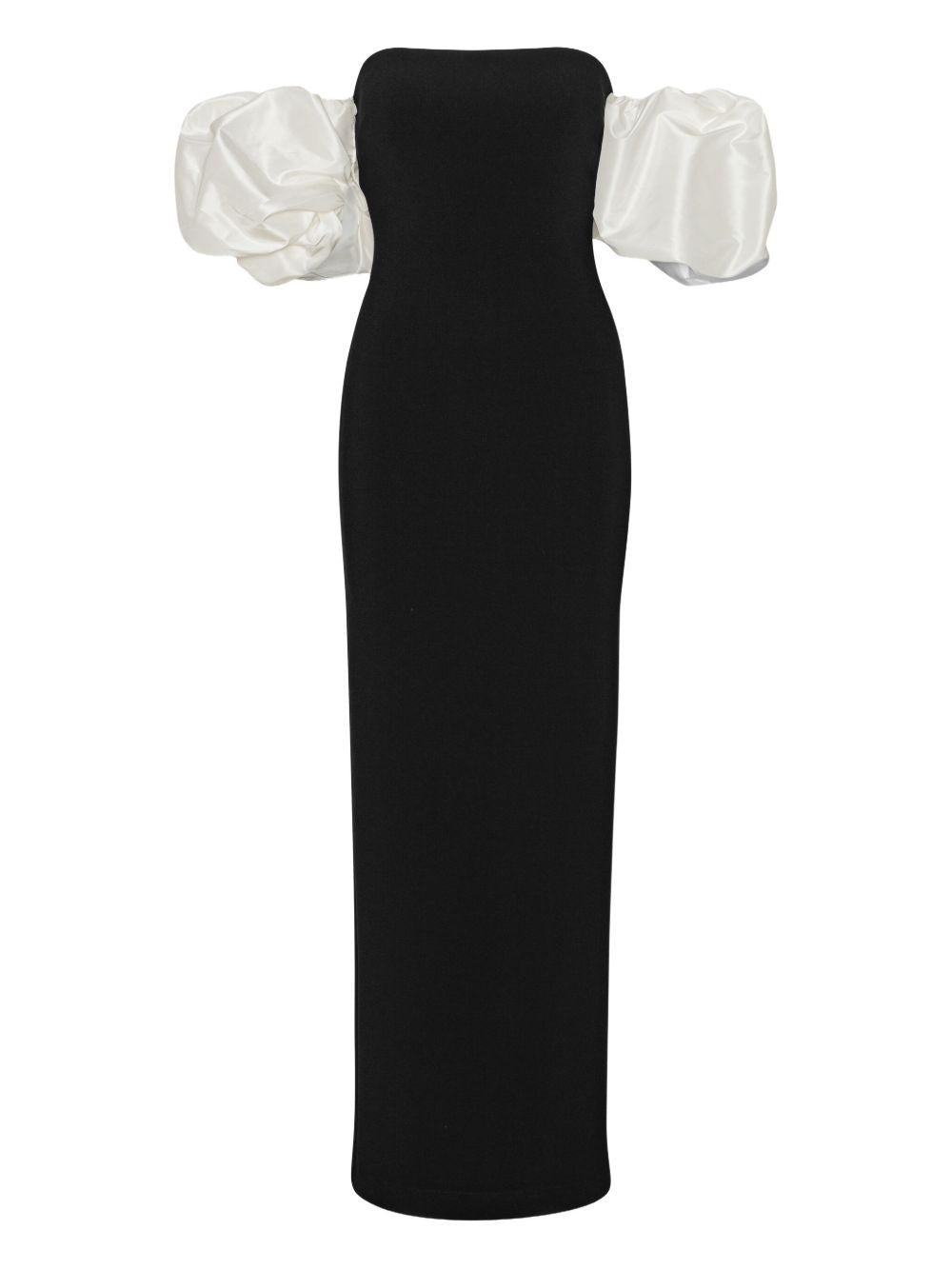 Abito lungo con maniche a palloncino in nero Rotate holiday - donna 