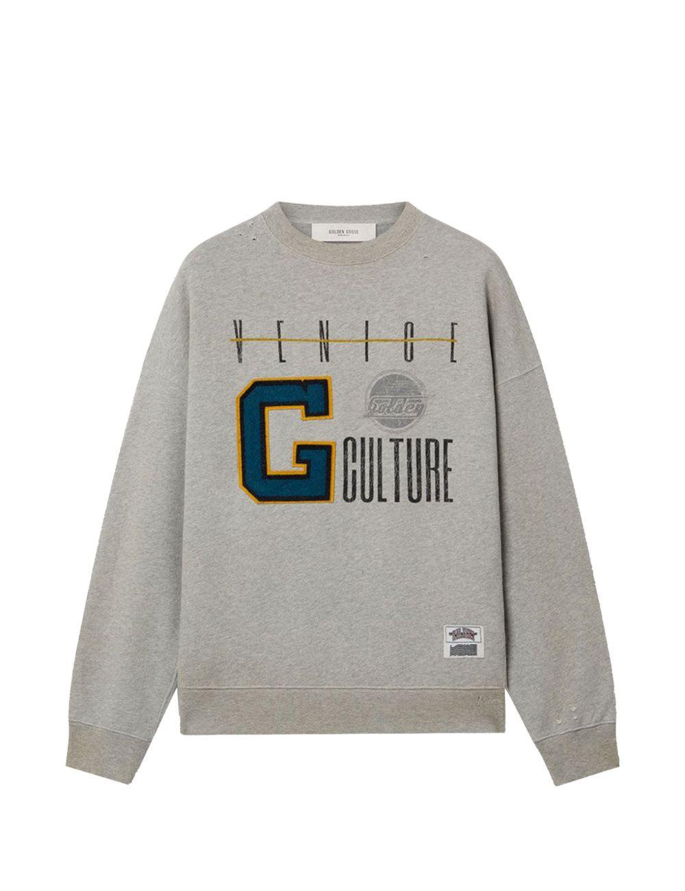 Felpa stampata in grigio Golden goose - unisex 