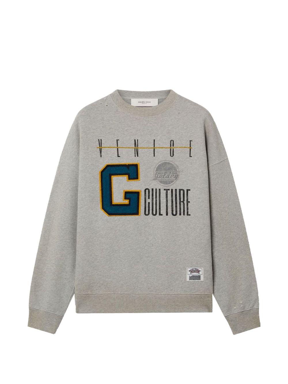 Felpa stampata in grigio Golden goose - unisex 