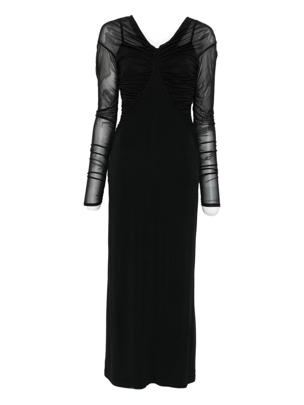 Abito con spalle scoperte e drappeggio locri in nero Maxmara - donna 