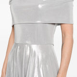Abito maxi con spalle scoperte in argento Norma Kamali - donna 