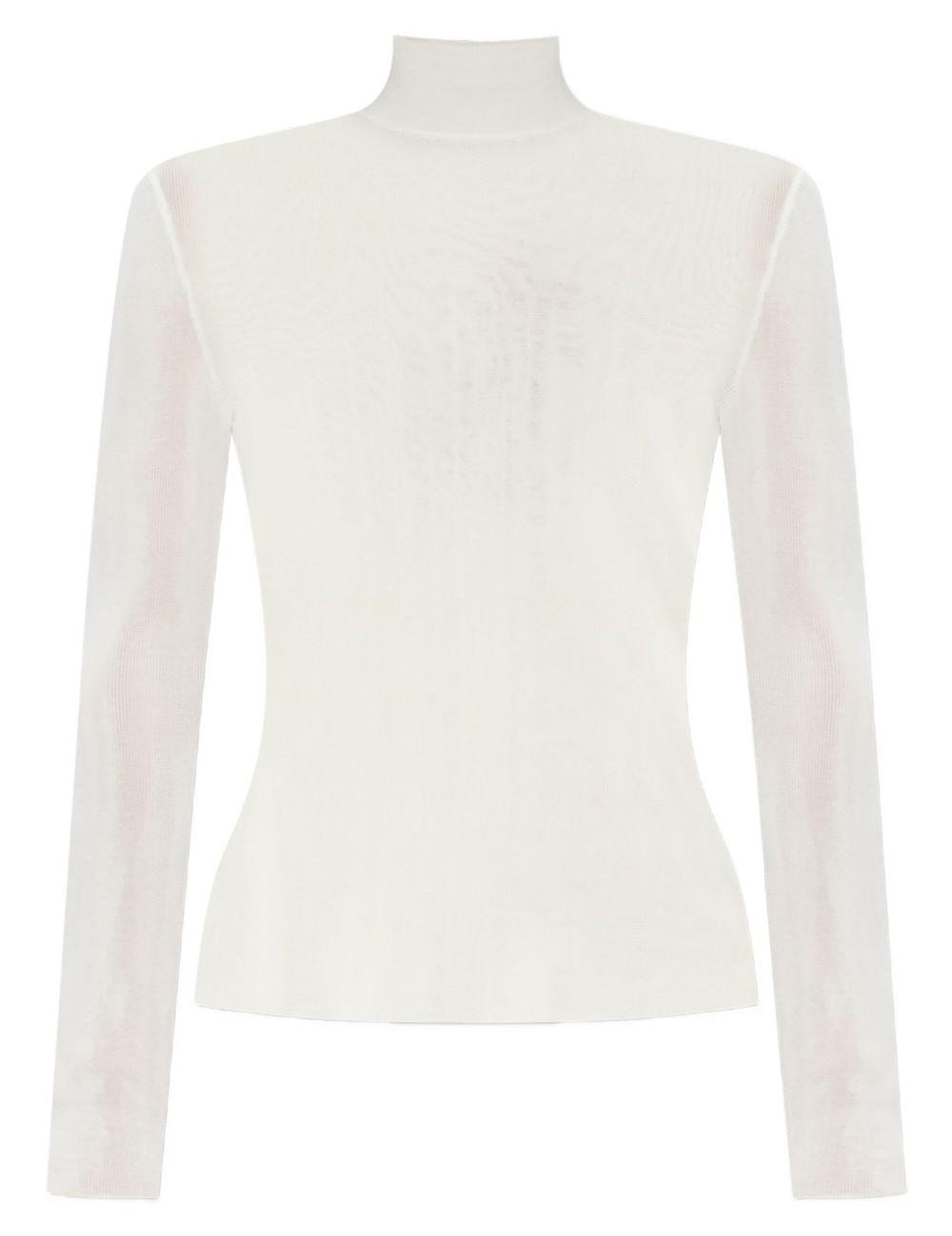 Maglia a coste a collo alto in bianco Self-portrait - donna 
