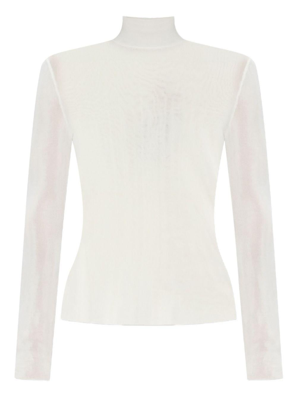 Maglia a coste a collo alto in bianco Self-portrait - donna 