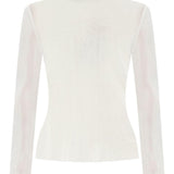 Maglia a coste a collo alto in bianco Self-portrait - donna 