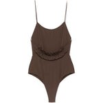 Costume con volant sul retro in marrone Jacquemus - donna 