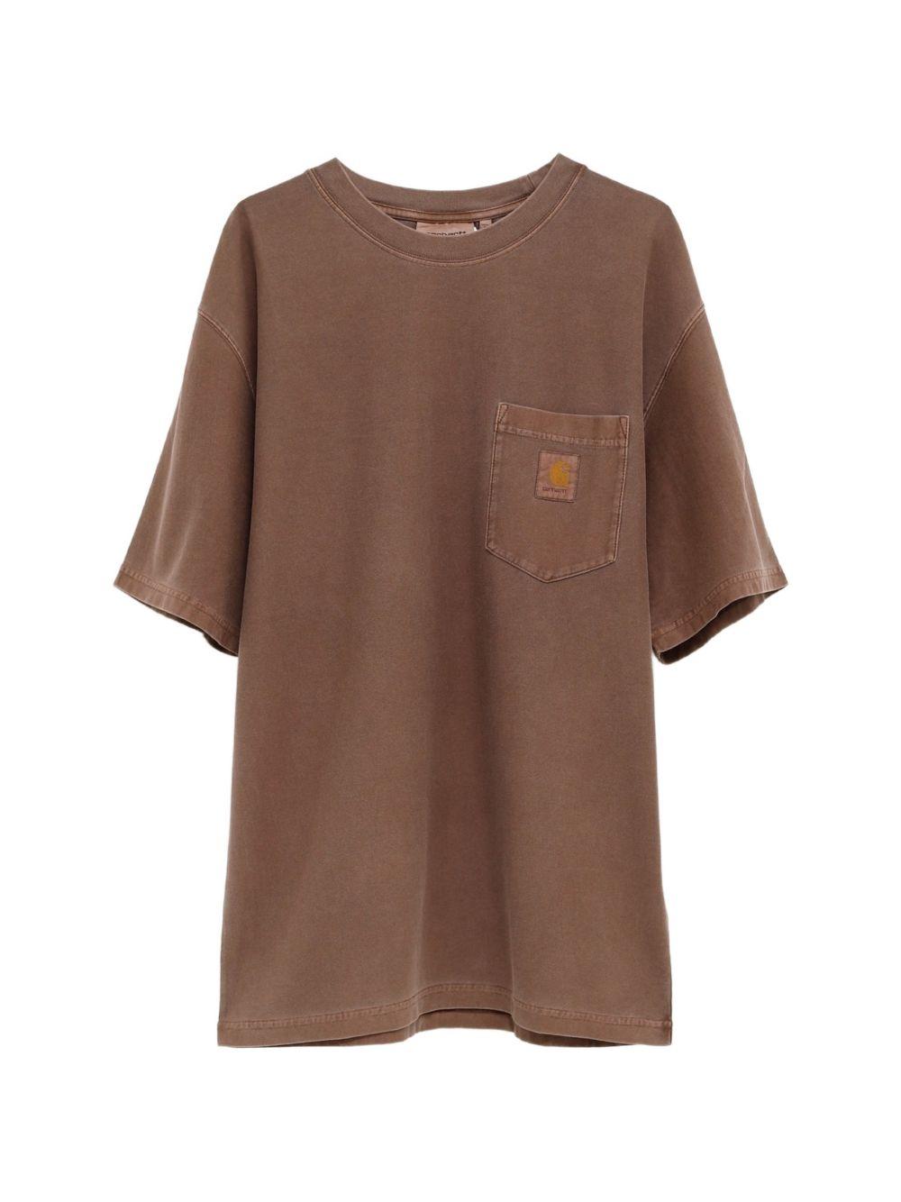 T-shirt con logo in marrone carhartt wip - uomo 