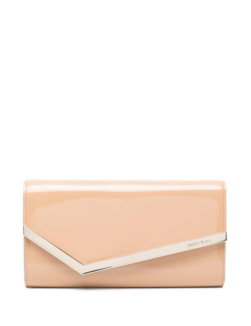Clutch in pelle lucida emmie in beige Jimmy choo - donna 