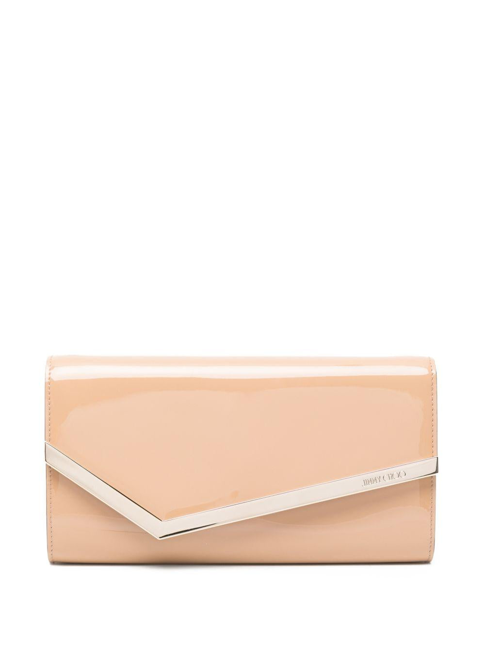 Clutch in pelle lucida emmie in beige Jimmy choo - donna 