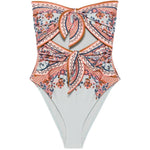 Costume intero con stampa floreale Aster multicolore 