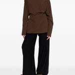 Camicia di cotone con colletto asimmetrico in marrone Issey miyake  - donna 
