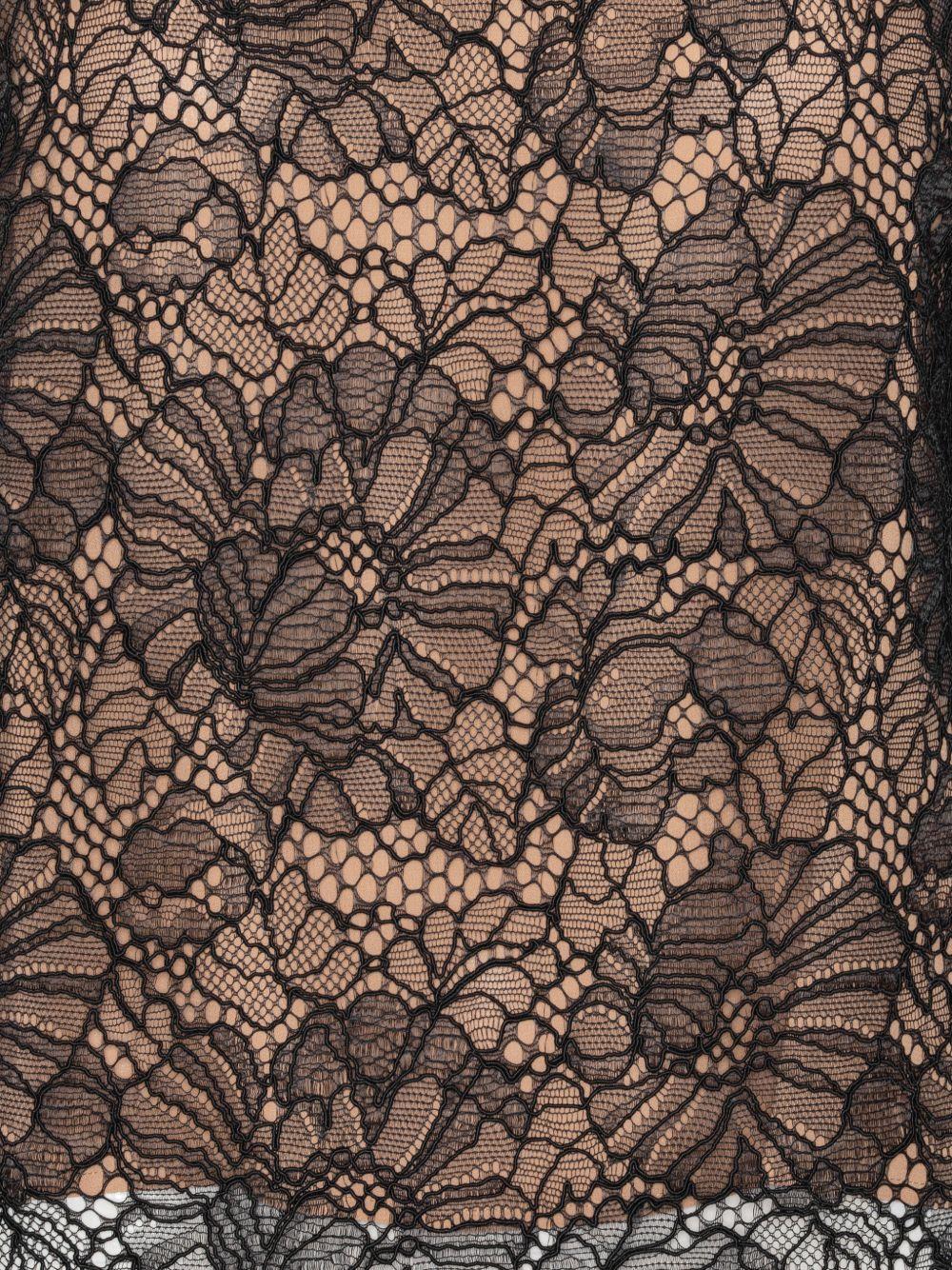 Blusa a collo alto in pizzo in nero 