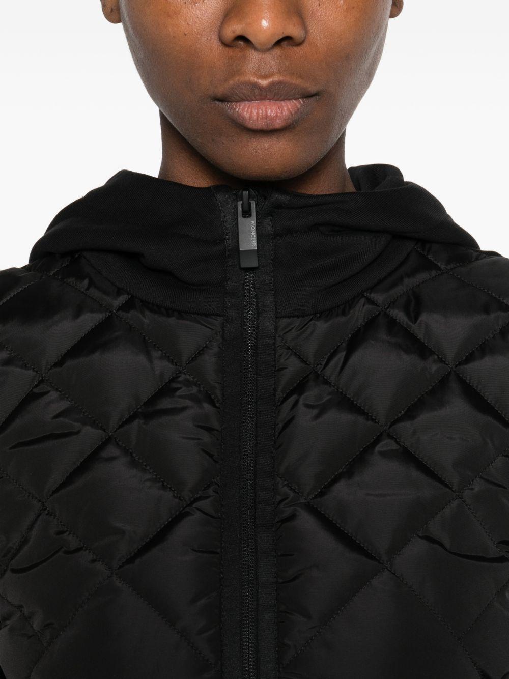 Felpa trapuntata con cappuccio in nero Moncler - donna 