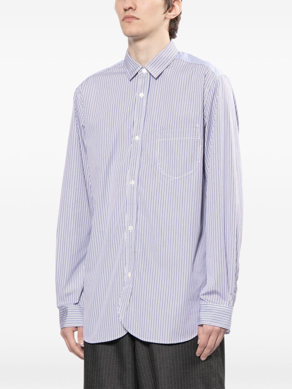 Camicia a righe in blu Junya Watanabe MAN - uomo 