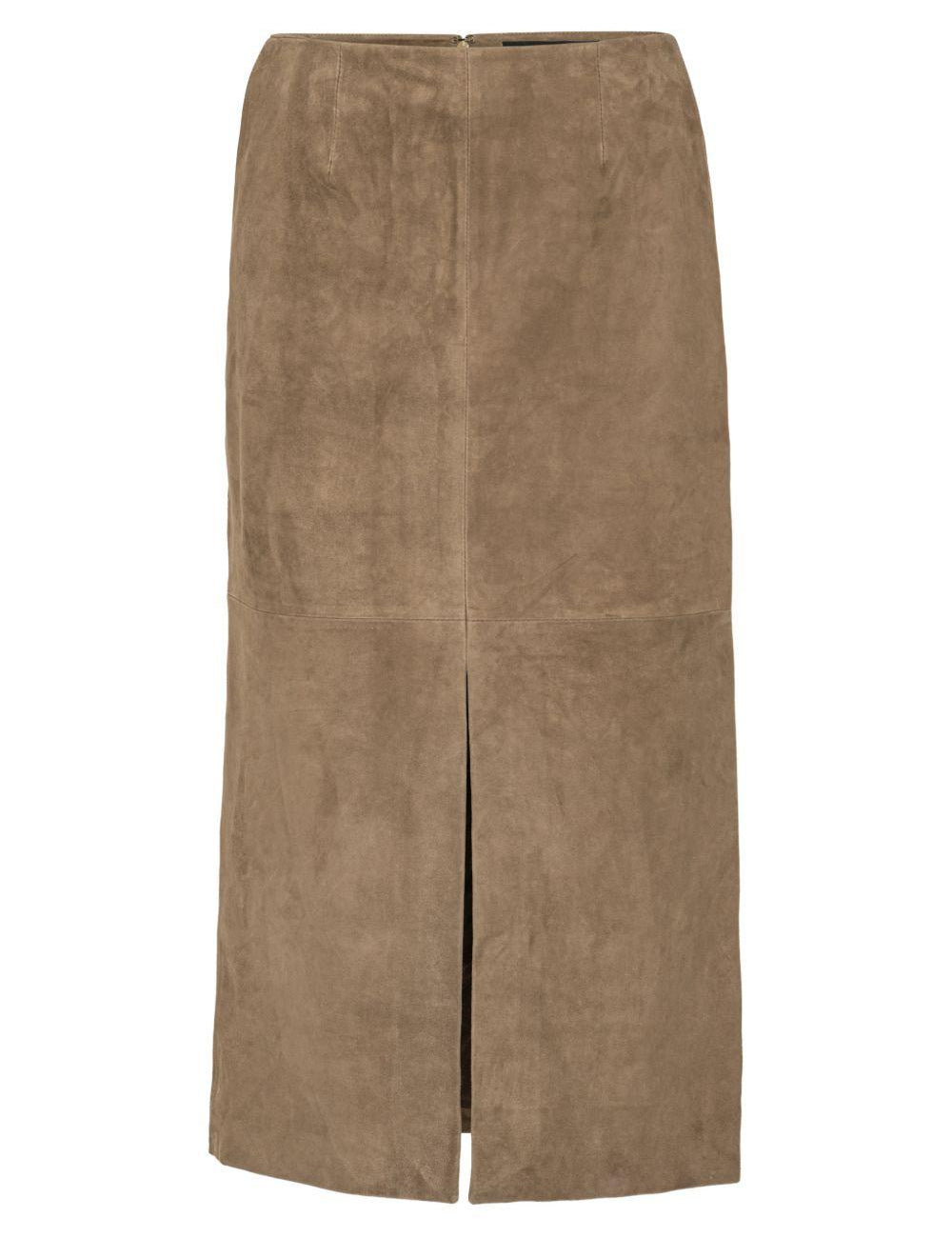 Gonna midi con spacco in marrone Rotate - donna 
